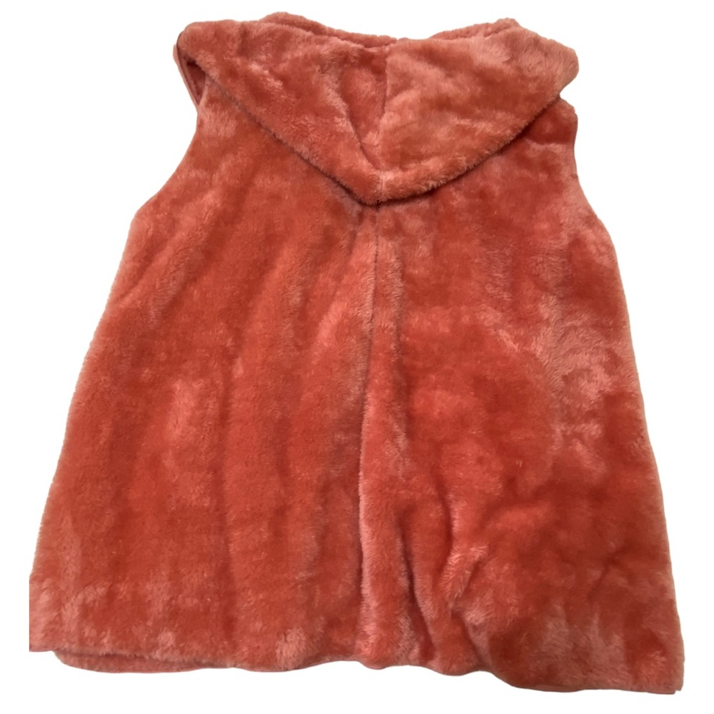 ZENANA So Soft Coral Hooded Faux Fur Sherpa Vest - 2X - Picture 3 of 6